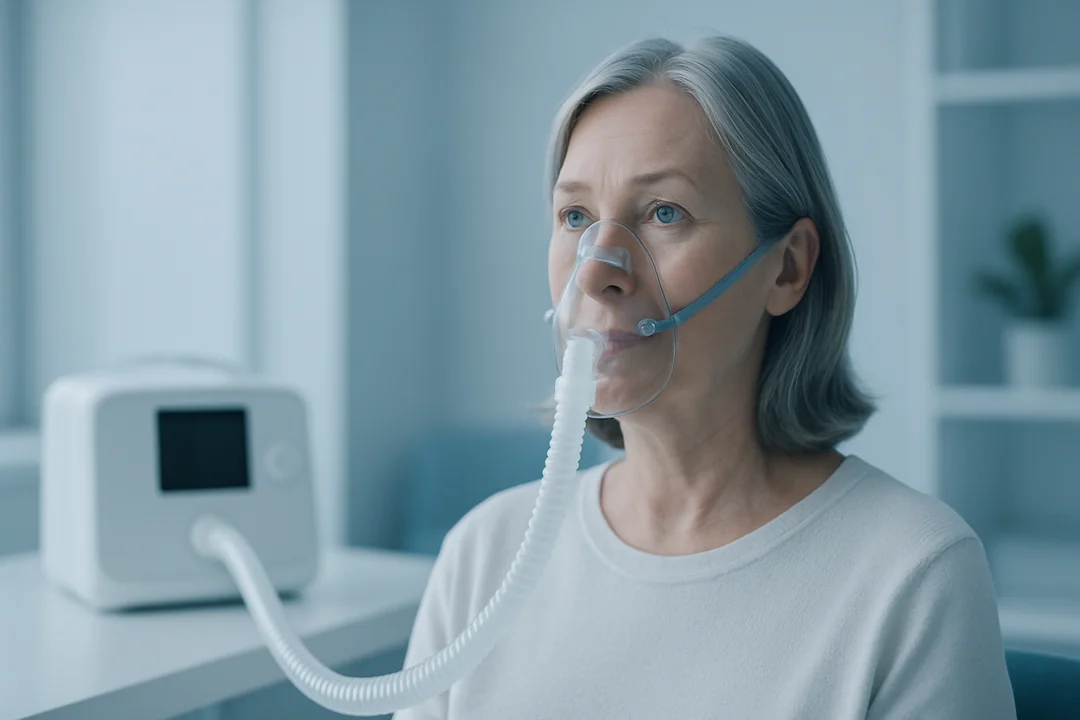 Fisioterapeuta realizando un lavado nasal a un bebé con patología respiratoria